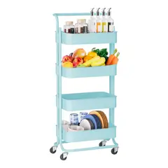 INSPIRA - Estante Organizador Multiusos 4 Niveles Pasamanos con Ruedas