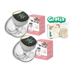 GENERICO - 2 Extractores De Leche Manos Libres + Bolsas Gratis
