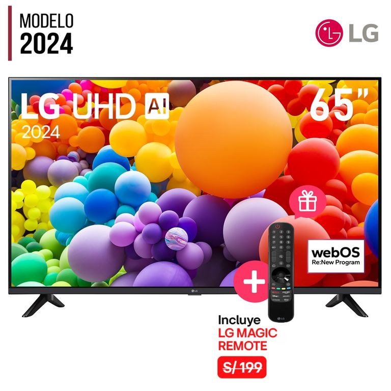 Televisor 65” UHD 4K Thinq Ai 65UT7300PSA con Control Magic
