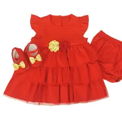 GENERICO - Vestido Reyna Bebe Niña - Rojo