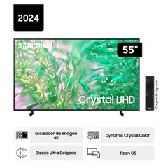 SAMSUNG - Televisor 55 Pulg. Crystal Smart TV Tizen UHD 4K UN55DU8000GXPE