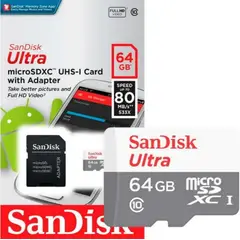 KINGSTON - Memoria SanDisk Micro SD Ultra Clase 10 64gb + adaptador