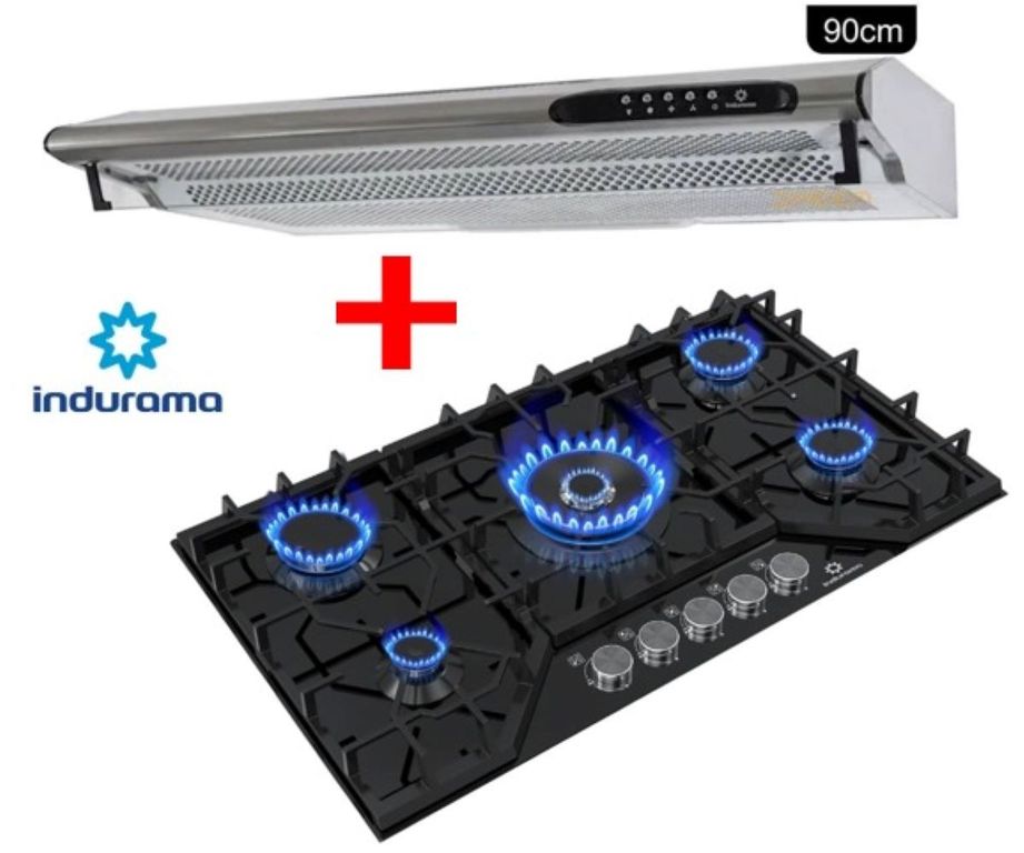 ENCIMERA EMPOTRABLE 5 HORNILLAS + CAMPANA EXTRACTORA