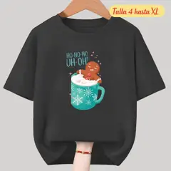 GENERICO - Polos Navidad Algodon Jengibre Negro - Tallas 4 hasta XL