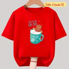 GENERICO - Polos Navidad Algodon Jengibre Rojo Navideño - Tallas 4 hasta XL