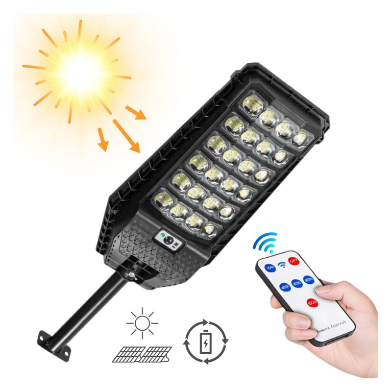 Farola Con Panel Solar Foco de Jardin con Sensor Movimiento