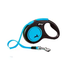 FLEXI - Correa retractil New Neon blue 5m max 15Kg - S