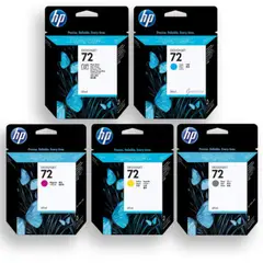 HP - Pack de Cartucho 72 Photo Black Cyan Magenta Yellow Gris ORIGINAL