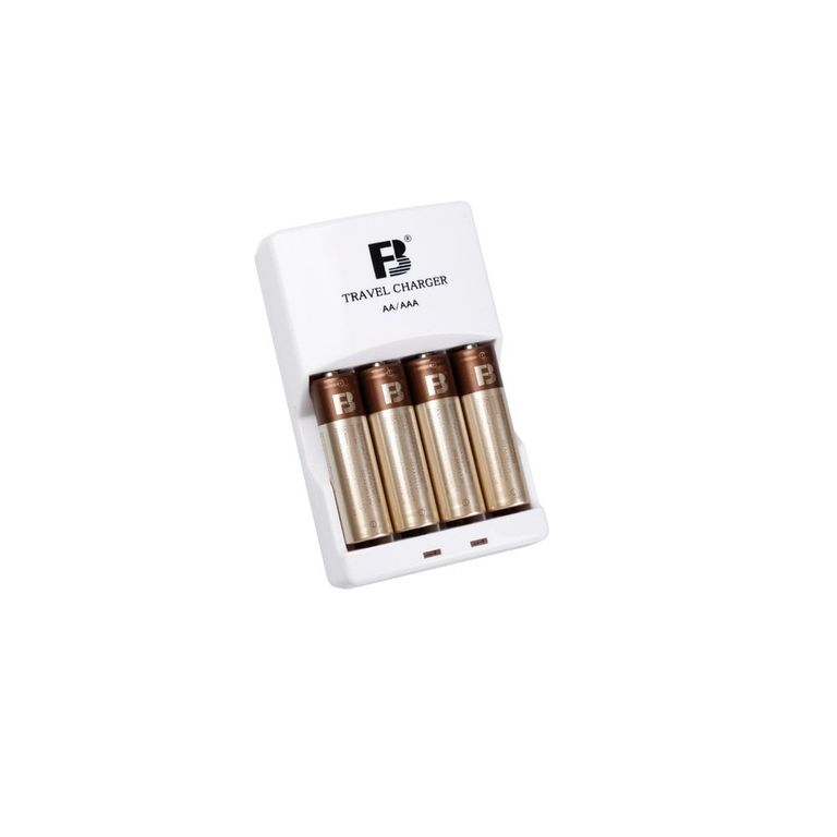 Pilas Recargables AA 4 pilas 2,500 mah + Cargador FB