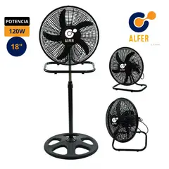 ALFER - Ventilador 3 en 1 De 18″ 120 Watts Negro