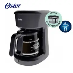 OSTER - Cafetera 12 Tazas con Filtro Permanente BVSTDCS12B
