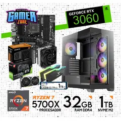 COMPUTADORA GAMER PC 7 5700X RAM 32GB SSD 1TB GRAFICA RTX 3060 12GB