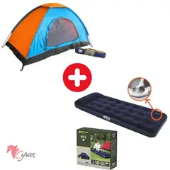 NO LOGO - Carpa Manual Para 3 Personas + Colchón inflable De 1 Plaza