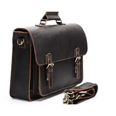 GENERICO - Maletin Grande de Cuero Genuino Vintage Hombres