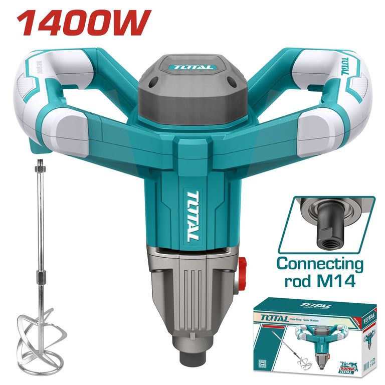 MEZCLADOR DE CEMENTO Y PINTURA 1400W INDUSTRIAL MIXER M14 TOTAL TD614006