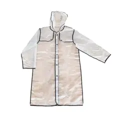 GENERICO - IMPERMEABLE TRENDY ADULTO BLANCO CON RIBETE DE COLOR