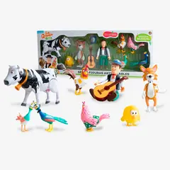 LA GRANJA DE ZENON - SET ARTICULABLES DE LA GRANJA DEL ZENON 9 PIEZAS CON VACA