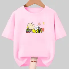 GENERICO - Polos Snoopy Algodon Rosado Peluche Peanuts - Talla 4 hasta XL
