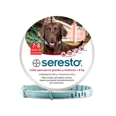 SERESTO - Collar para perros 8 kg a más Antipulgas