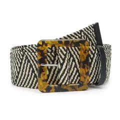 GENERICO - Cinturon Trenzado Vintage para Mujer 100cm Cuadrado Multicolor