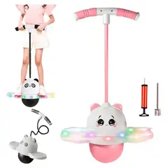 OEM - Pelota Saltarina con Luces LED + inflador ROSA