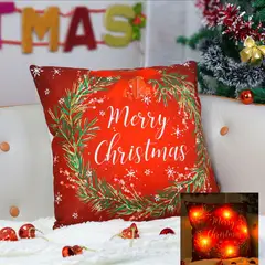 CASATEX - COJIN NAVIDEÑO CON LUCES MERRY CHRISTMAS 45X45CM.
