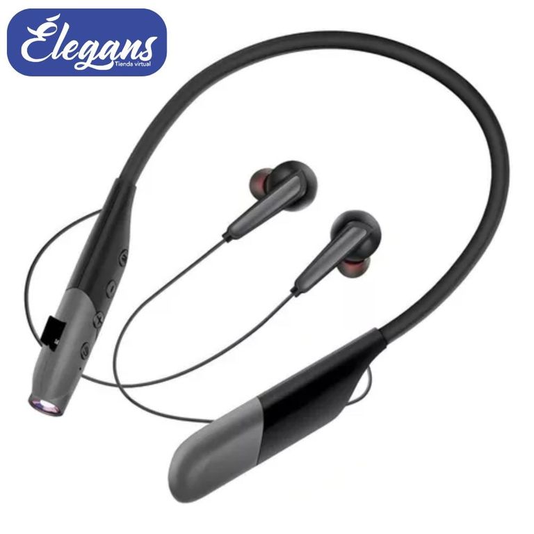 Audífono bluetooth con linterna color negro AKZ-R11 Élegans
