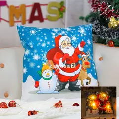 CASATEX - COJIN NAVIDEÑO CON LUCES HO HO HO 45X45CM.