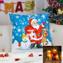 CASATEX - COJIN NAVIDEÑO CON LUCES PAPA NOEL 45X45CM.