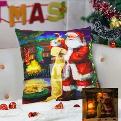 CASATEX - COJIN NAVIDEÑO CON LUCES PAPA NOEL 45X45CM