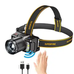 OEM - Linterna de cabeza con sensor Linterna frontal con Zoom
