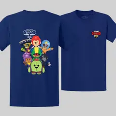 GENERICO - Polos Brawl Stars Algodon Azul Peluche Spike - Talla 4 hasta XL