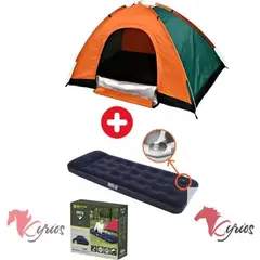 NO LOGO - Carpa Automática 6 Personas + Colchón Inflable de 1 plaza