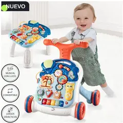 IDEAL - Andador Y Mesa Actividades Para Bebés 2 En 1 Musical Azul