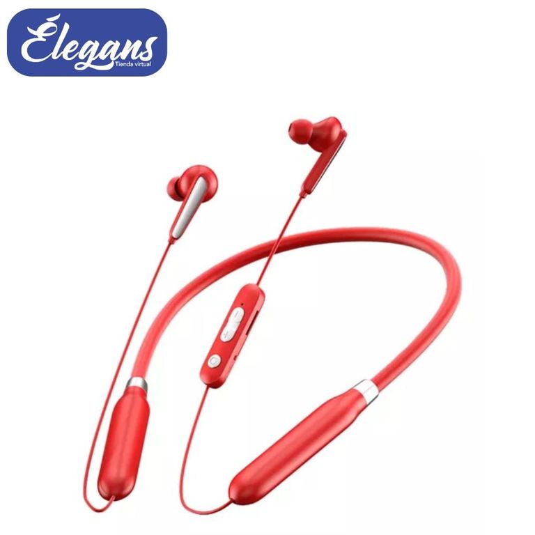 Audífono bluetooth con linterna color ROJO AKZ-R11 - inalambrico Élegans
