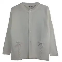 GENERICO - Chompa Tejida de hilo tacto para Niñas con Lazo Hueso