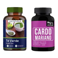 MUJER AGUAJE - Te Verde 100 Cápsulas + Cardo Mariano 60 Cápsulas