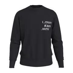 CALVIN KLEIN - SWEATSHIRT DIFFUSED STACKED CREW NECK CK