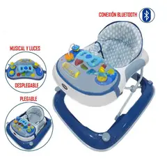 HI BABY - Andador Musical con Bluetooth Timón 3 Niveles Azul