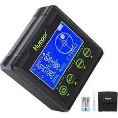 HUEPAR - Inclinómetro ángulo Digital AG03 LCD Dos Burbujas Electrónica