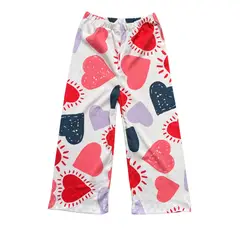 RED CARROT - Pantalon blanco con corazones rosa y azul