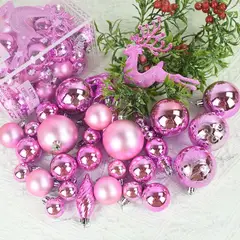 GENERICO - Adornos navideños 30 Piezas modelos diferentes FUCSIA