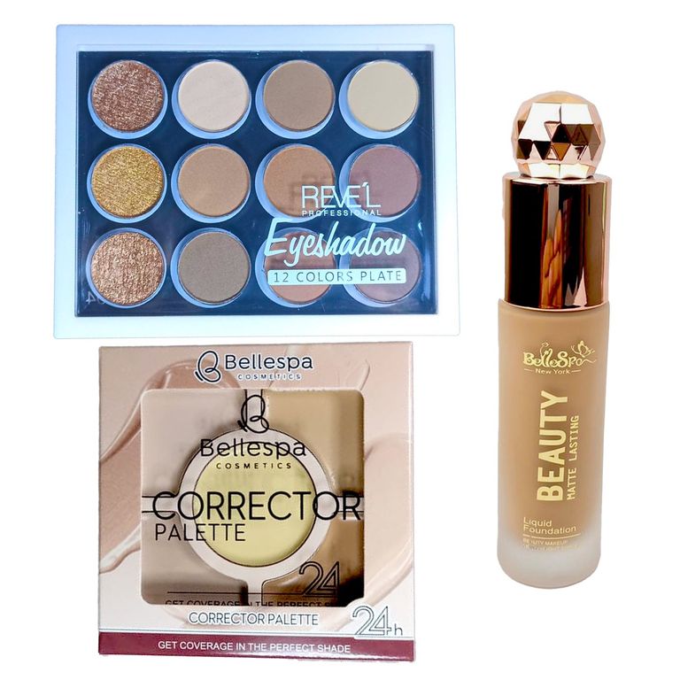 SOMBRA EYESHADOW MATTE SHINE + CONTORNO + BASE
