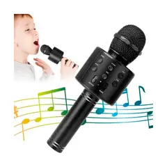 GENERICO - Microfono Karaoke Para Niños Bluetooth Amplificador Negro
