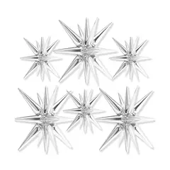GENERICO - 6 Globos Estrella Mágica Explosiva 40cm plateado
