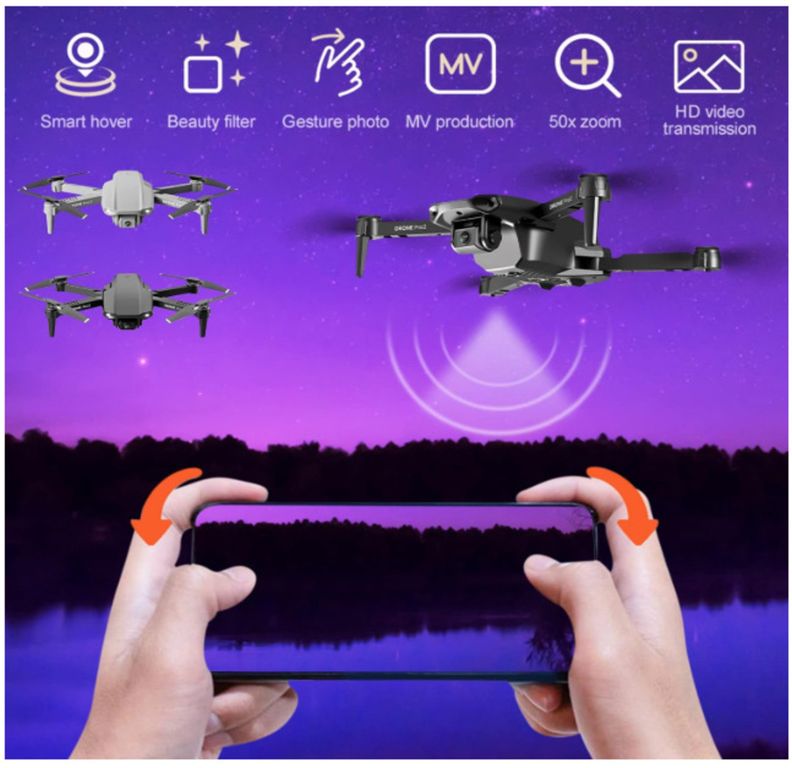 MINI DRON E99 PRO CON CAMARA DUAL