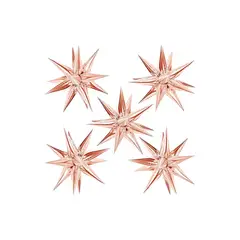GENERICO - 6 Globos Estrella Mágica Explosiva ROSE GOLD 40cm