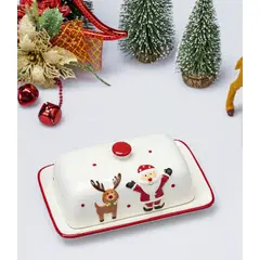 GENERICO - Mantequillera Navideña de Papa Noel y Reno