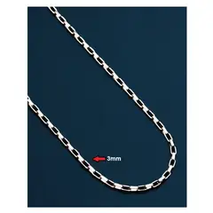 OEM - Cadena Collar Hombre Eslabon Rectangular Fino Acero Inoxidable 316L