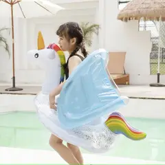 GENERICO - FLOTADOR INFLABLE PARA NIÑOS CON TECHO - UNICORNIO